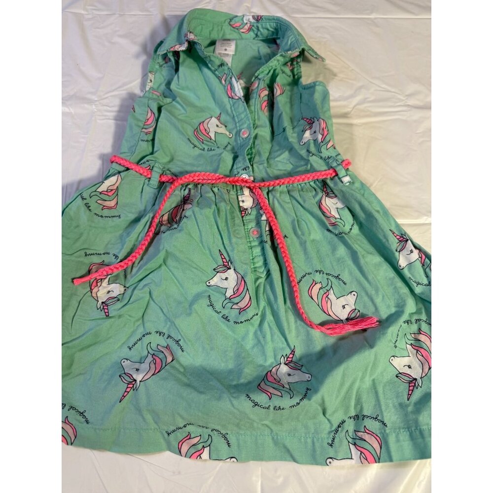 Carter's Girls Unicorn Dress Teal Size 2T " Magiacal Like Mommy" Sweet Summer